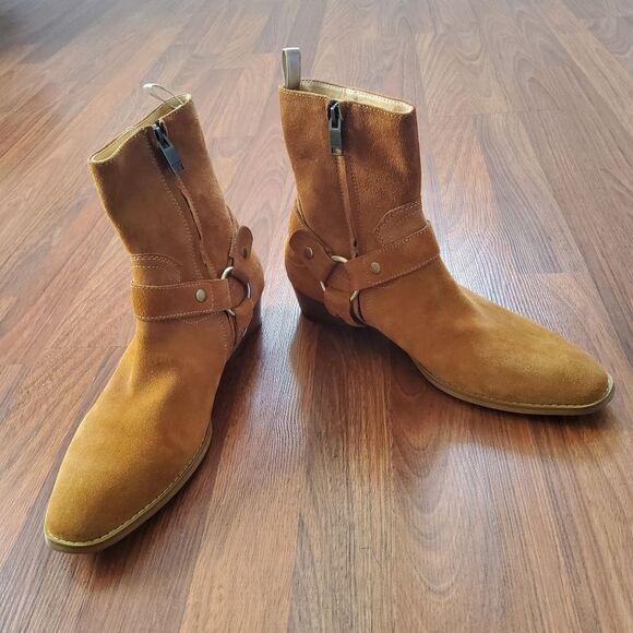 Civil Regime Men’s Tan Leather Suede Chelsea Western Ankle Boots Size 7 Tan New - Picture 9 of 15